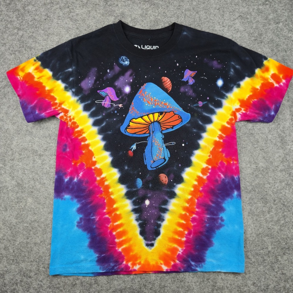 Liquid Blue Shirt Men's Medium Tie Dye Mushroom Space Psychedelic Graphic Trippy